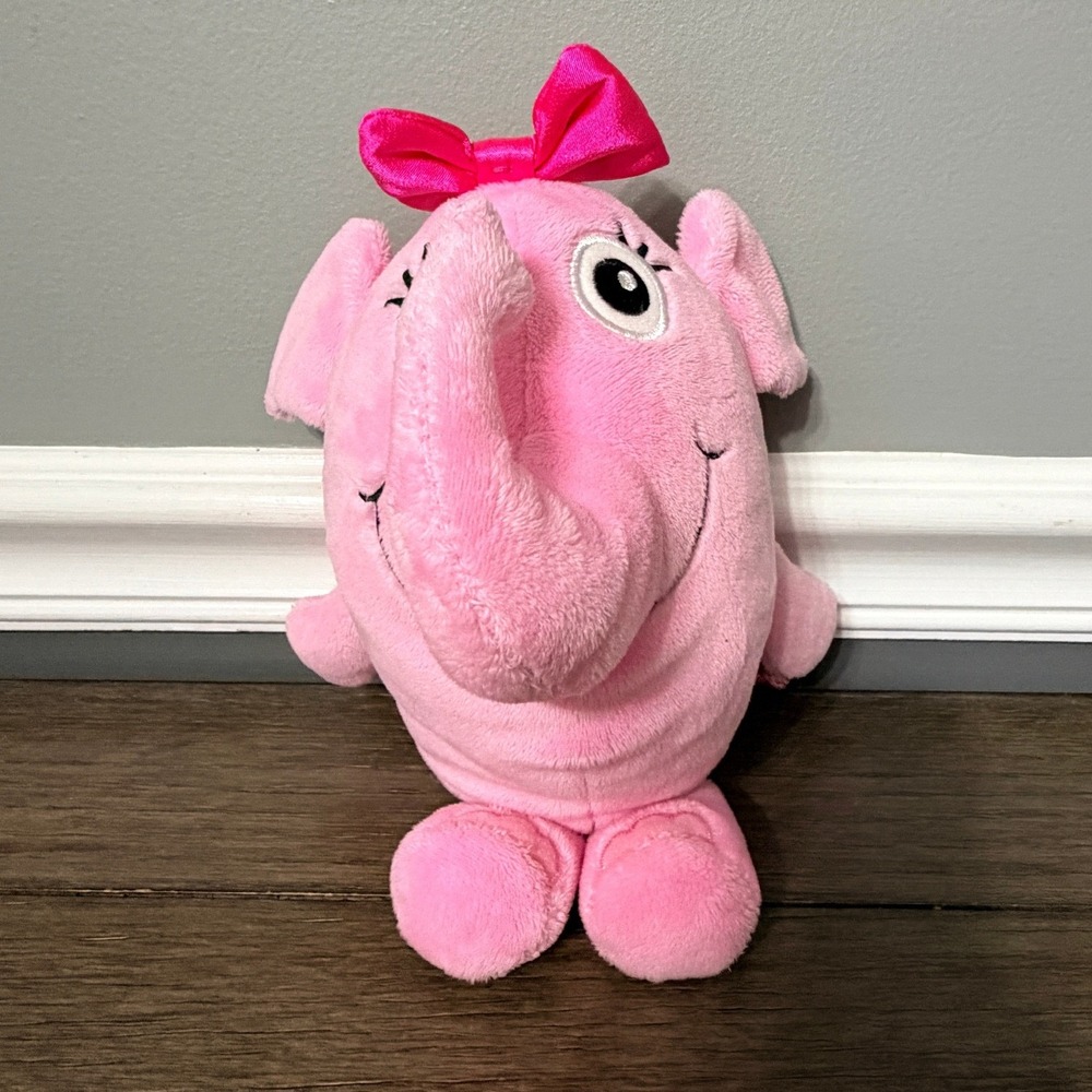 Baby Genius Rosie the Elephant Pink Plush Stuffed Animal with Bow  Toy